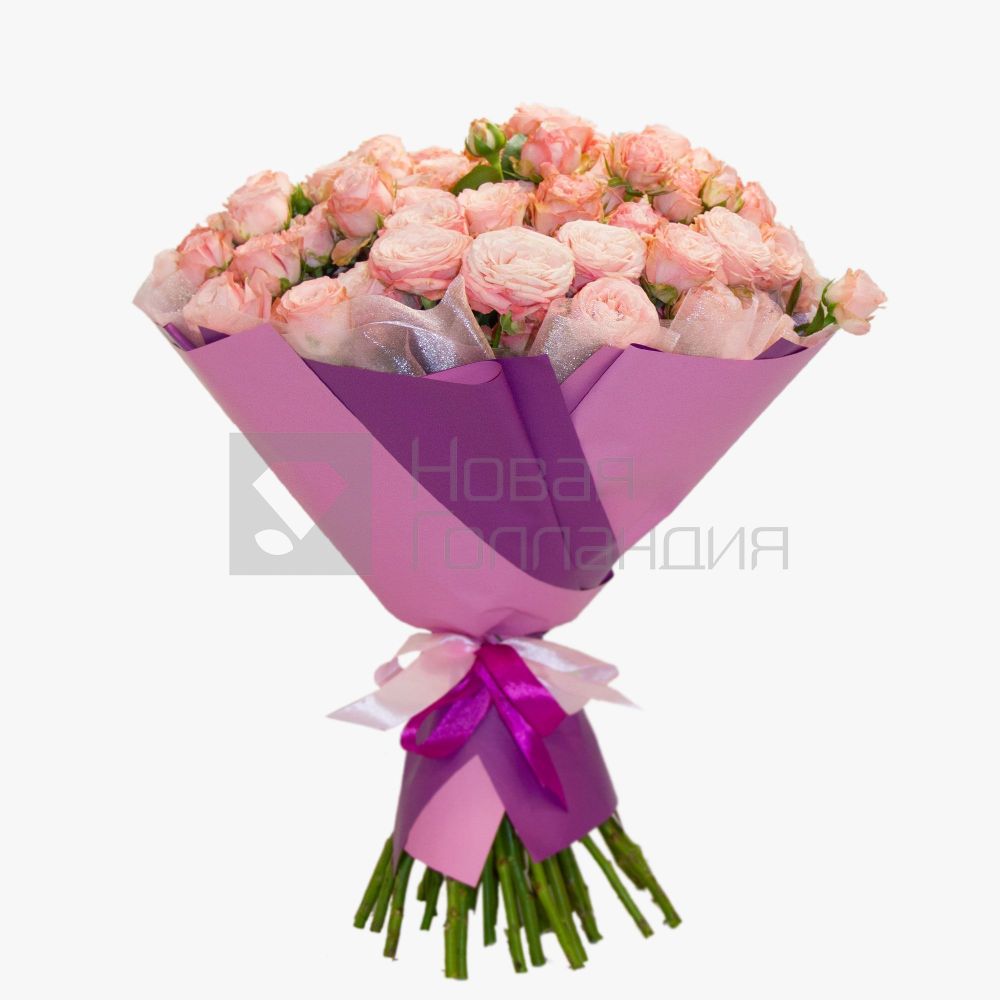 Букет 35 розовых пионовидных роз 40 см NEW
