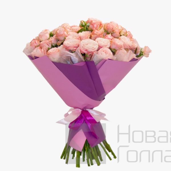 Букет 35 розовых пионовидных роз 40 см NEW