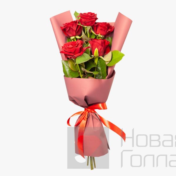 Букет из 5 красных роз (3)