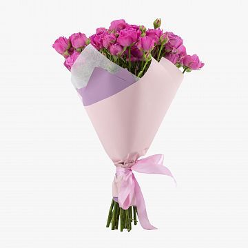 Букет из 17 розовых кустовых пионовидных роз 40 см Букет из 17 розовых кустовых пионовидных роз 40 см