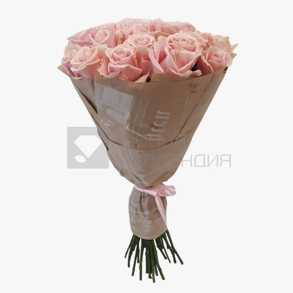 Букет 25 нежно-розовых роз 50см