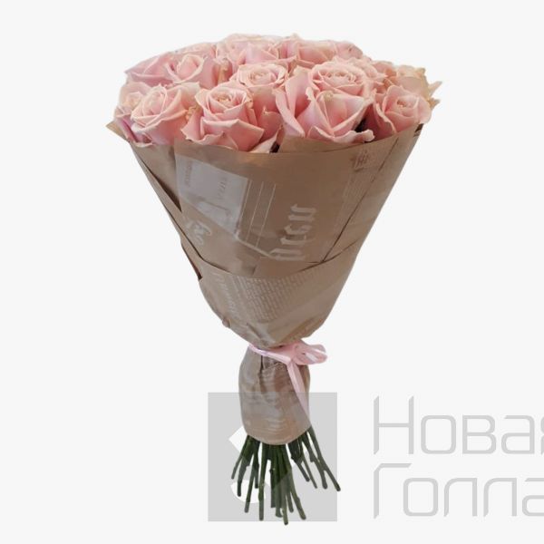 Букет 25 нежно-розовых роз 50см