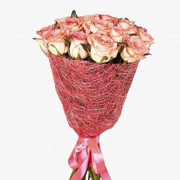 Букет 21 розовая роза 40см Букет 21 розовая роза 40см