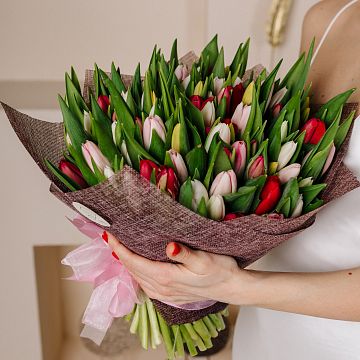 Букет 101 Тюльпан Микс