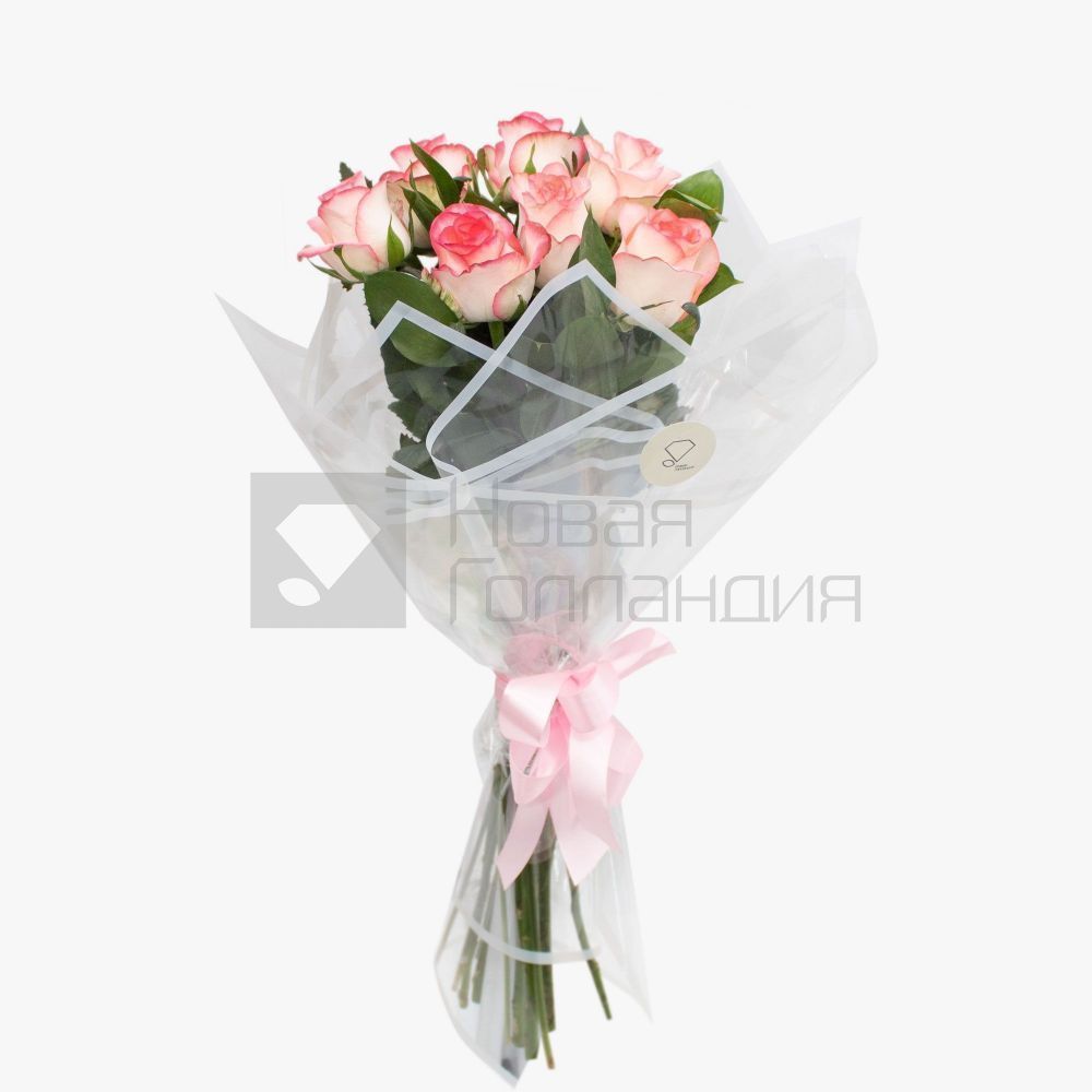 Букет из 7 розовых роз 50 см