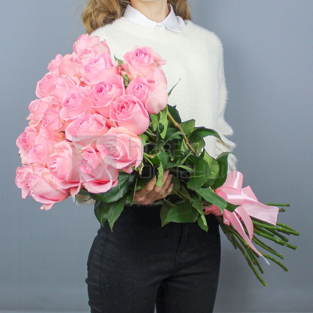 Букет 21 розовая роза Премиум Эквадор 50 см