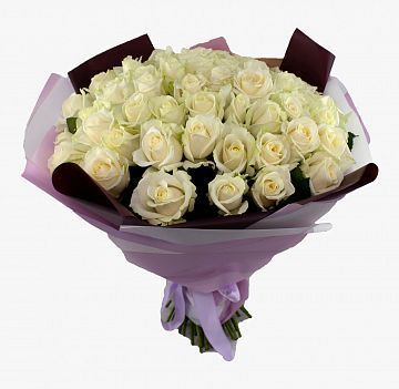 Букет 55 белых роз 40 см Букет 55 белых роз 40 см