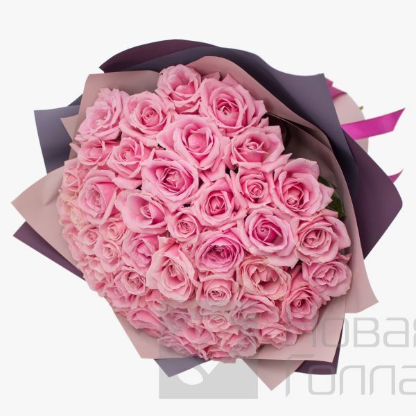 Букет 51 нежно-розовая роза 35-40 см