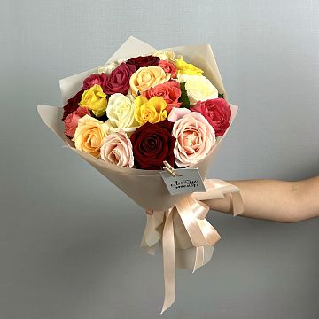 Букет 21 роза микс 40см Букет 21 роза микс 40см