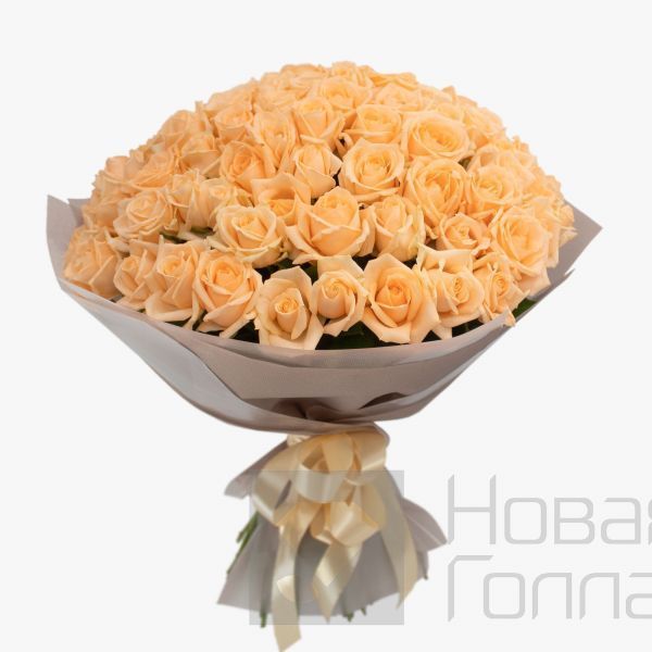 Букет 101 кремовая роза 40 см Россия