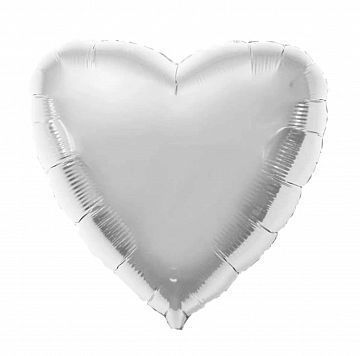 Воздушный шар сердце серебристый