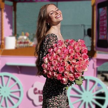 Букет 51 розовая роза 50см Букет 51 розовая роза 50см