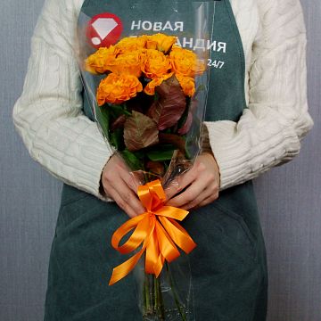 Букет 9 оранжевых роз Букет 9 оранжевых роз