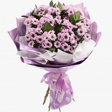 Букет из 15 розовых хризантем сантини Букет из 15 розовых хризантем сантини