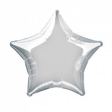 Воздушный шар звезда серебристый