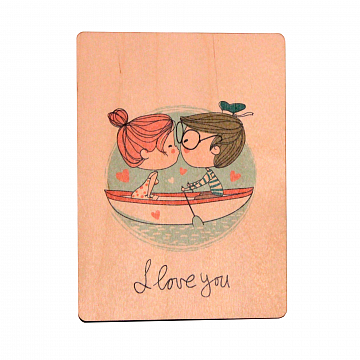 Деревянная открытка I love you Деревянная открытка I love you