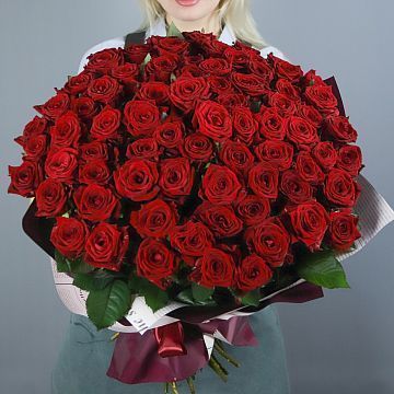 Букет 75 красных роз 60 см Букет 75 красных роз 60 см