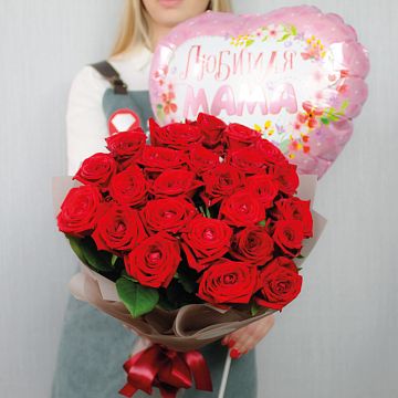 Комбо Маме №1:букет+шар