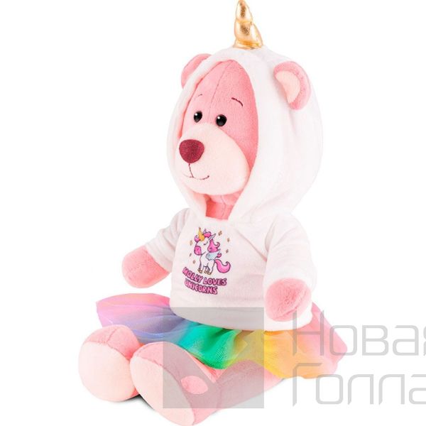 Мишка Молли в Худи Единорог 21см