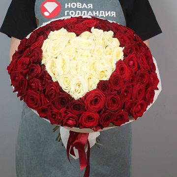 Букет сердце из 101 розы Букет сердце из 101 розы