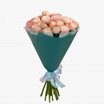 Букет 15 розовых пионовидных роз 40 см NEW