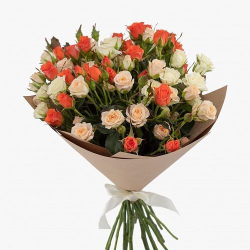 Букет 15 кустовых роз микс