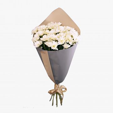 Букет из 7 белых кустовых хризантем Букет из 7 белых кустовых хризантем