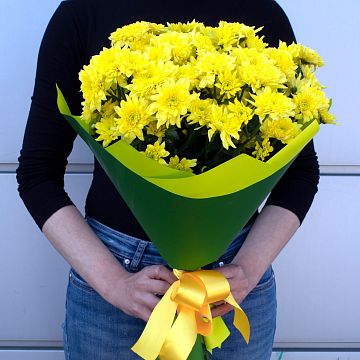 Букет Счастье. 7 желтых хризантем Букет Счастье. 7 желтых хризантем