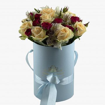 Композиция Шелковый путь в маленькой шляпной коробке Композиция Шелковый путь в маленькой шляпной коробке