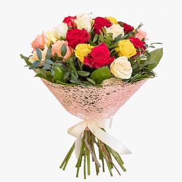 Букет 25 роз ассорти 50см