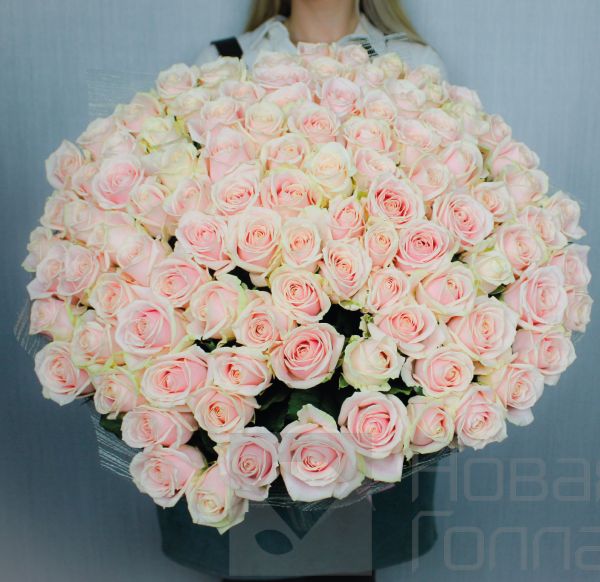 Букет 101 нюдовая роза 70 см