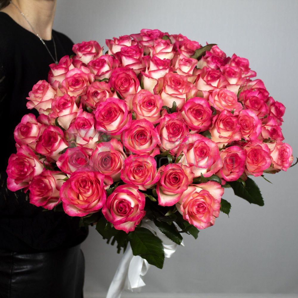 Букет 51 розовая роза 40 см