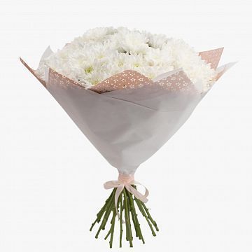 Букет 21 белая кустовая хризантема