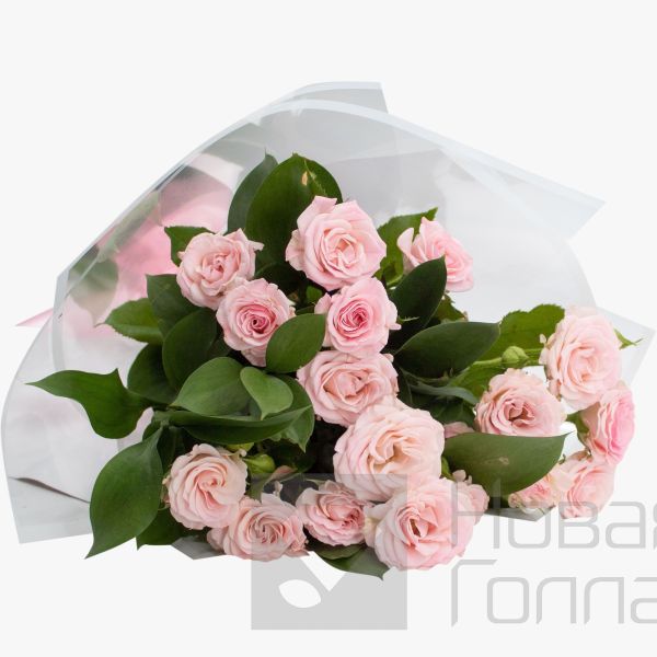 Букет из 3 нежно-розовых кустовых роз