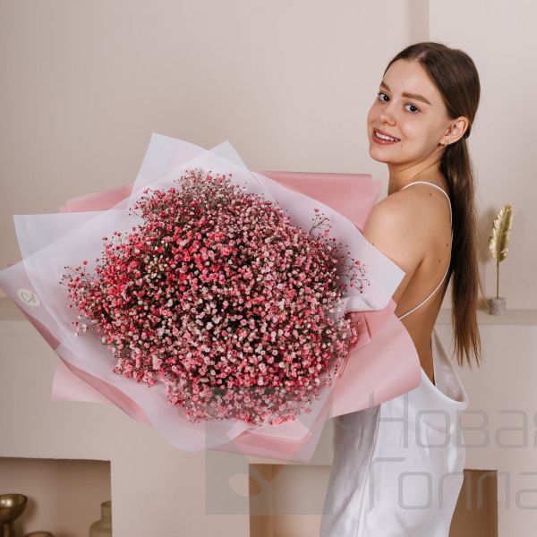 Букет 15 розовых гипсофил