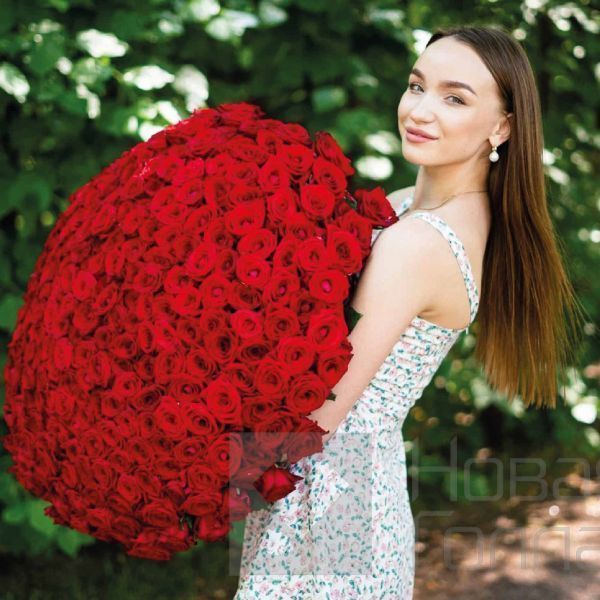 Букет из 301 красной розы 60 см
