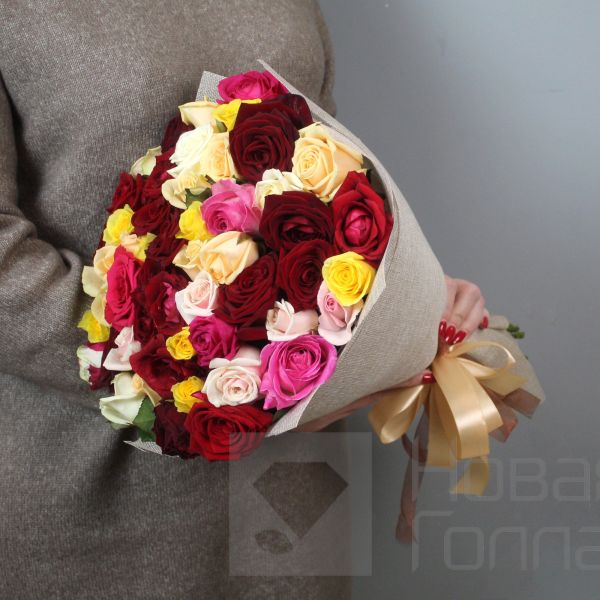 Букет 51 роза микс сорт II