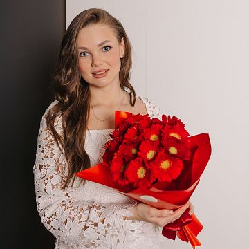 Букет 15 мини гербер Букет 15 мини гербер