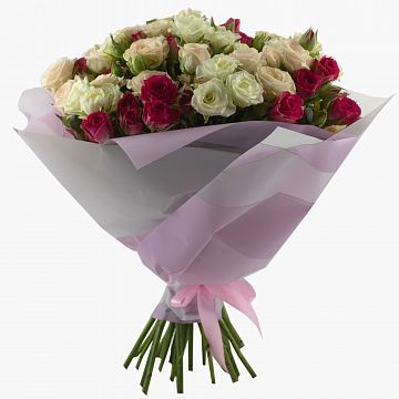 Букет 27 кустовых роз ассорти Букет 27 кустовых роз ассорти