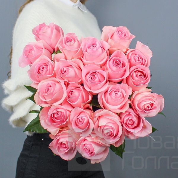 Букет 21 розовая роза Премиум Эквадор 50 см