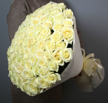 Букет 101 белая роза 70см Букет 101 белая роза 70см