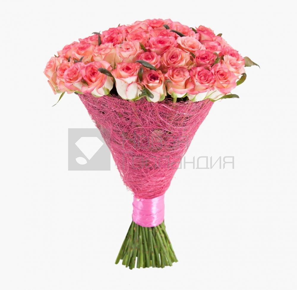 Букет 51 розовая роза  70см