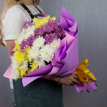 Букет 9 кустовых хризантем ассорти Букет 9 кустовых хризантем ассорти