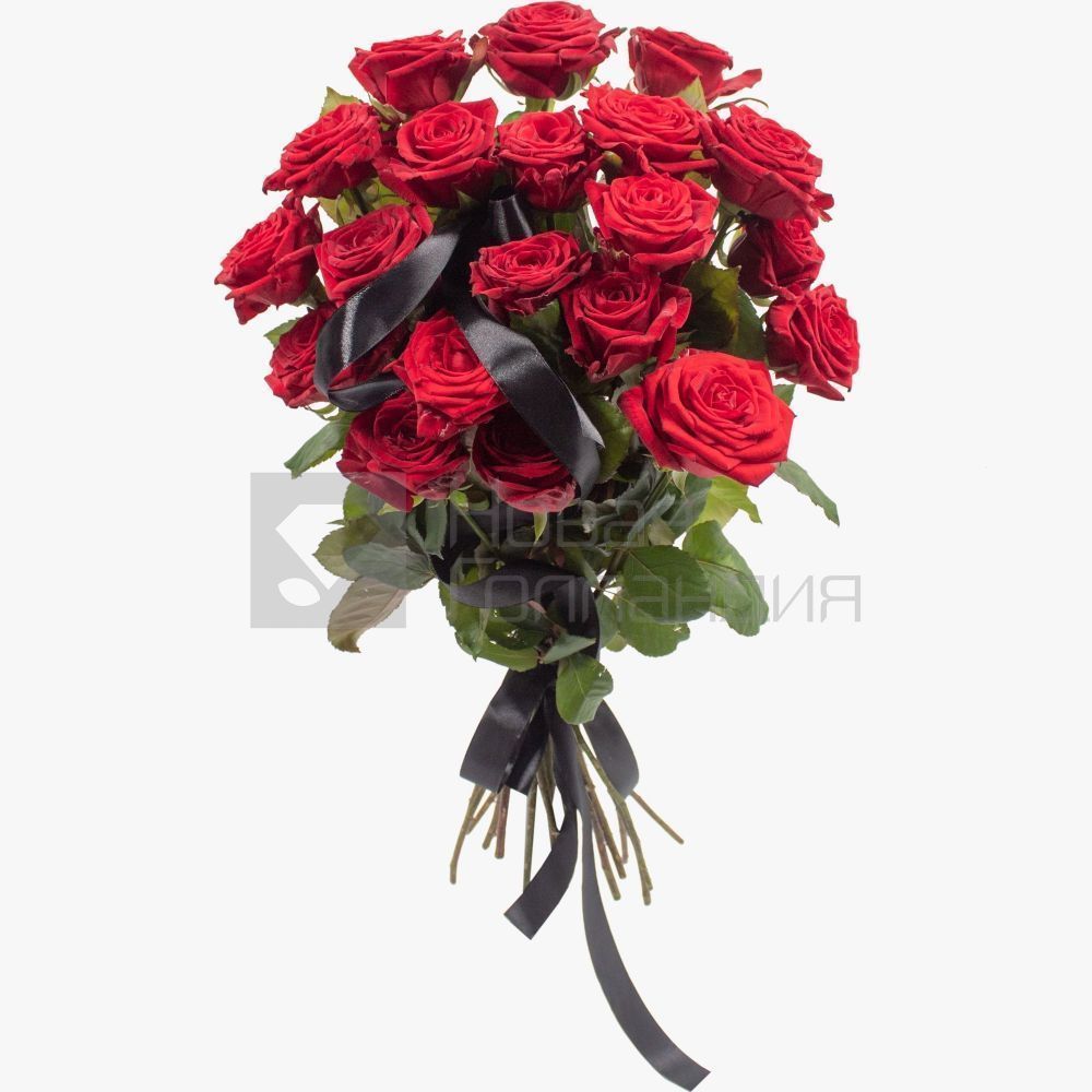 Букет 20 красных роз 50см