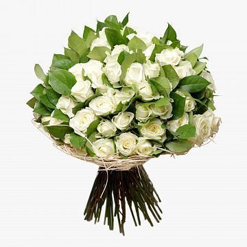 Букет из 75 белых роз 50 см Букет из 75 белых роз 50 см