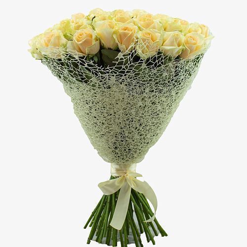 Букет 55 кремовых роз 50 см.