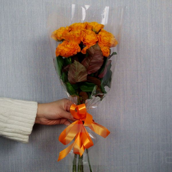 Букет 9 оранжевых роз