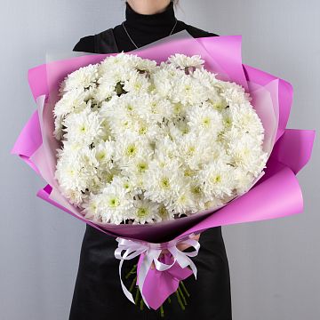 Букет 21 белая кустовая хризантема Букет 21 белая кустовая хризантема