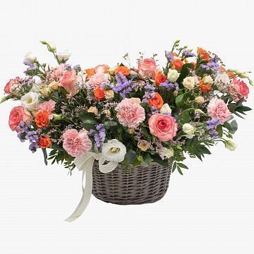 Композиция Цветочный салют в средней корзине