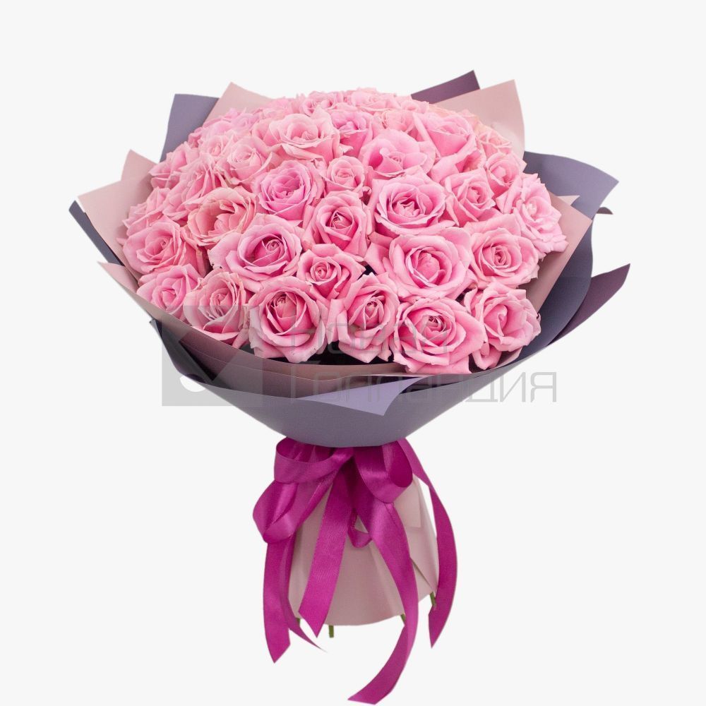 Букет 51 нежно-розовая роза 35-40 см